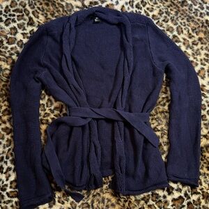 H&M Heavy Blue Kimono Cardigan Sweater, Size Small